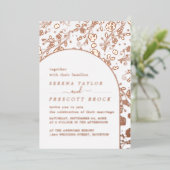 Rose moderne Mariage or Real Foil Invitation (Debout devant)