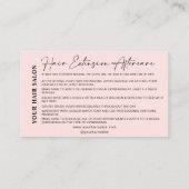 Rose moderne Prenez soin de votre carte de cheveux (Dos)