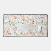 Rose Monogramme Feuilles d'Eucalyptus Floral Vert (Clavier et souris)