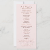 Rose Monogramme Mariage programme de cérémonie 4x9 (Dos)