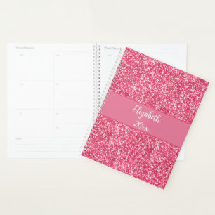 Rose Monogrammé Paillettes Blanches Tendance Glam