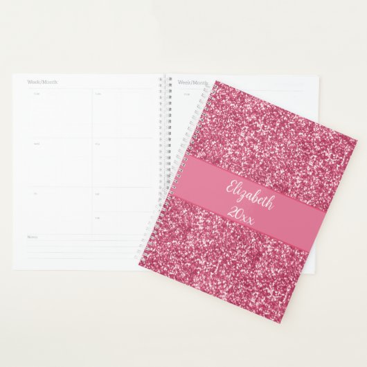 Rose Monogrammé Paillettes Blanches Tendance Glam (Devant avec enveloppe)