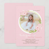 Rose Morning Gloire Religieux Photo Invitation (Devant / Derrière)