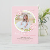 Rose Morning Gloire Religieux Photo Invitation (Debout devant)