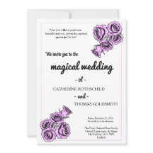 Rose mystique moderne violet Faire-part de mariage
