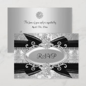 Rose noir argent et bijoux 25e anniversaire RSVP (Devant / Derrière)
