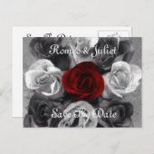 Rose noir blanc Enregistrer la carte postale Date (Devant / Derrière)