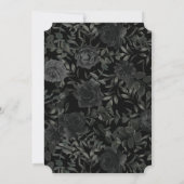 Rose noir blanc gothique invitation mariage (Dos)