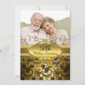 Rose noir d'or photo Invitation du 50e anniversair (Devant)