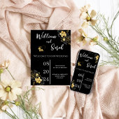 Rose noir Elegant Mariage Invitation