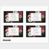 Rose noir et Bourgogne Frame Étiquettes de livrai (Feuille)