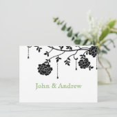 Rose noir Faire-part de mariage gay (Debout devant)