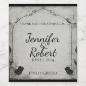 Rose noir gothique Étiquette de vin Trellis (Étiquettes simples)