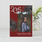 Rose noir Maroon Faire-part de graduation gothique (Debout devant)