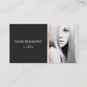 Rose noir moderne Gold Sequin Salon Carte photo (Devant)