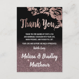 Rose noir Parties scintillant or Merci Floral