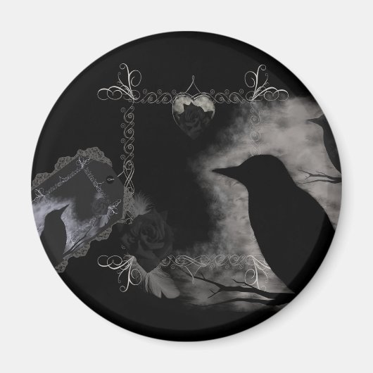 Rose noir Ravens Magnet (Devant)