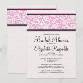 Rose Noir Rustique Linge nuptiale Invitations de d (Devant / Derrière)