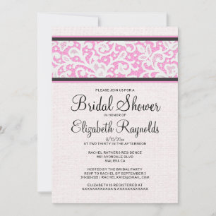 Rose Noir Rustique Linge nuptiale Invitations de d