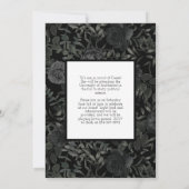 Rose noir sombre Faire-part de graduation gothique (Dos)