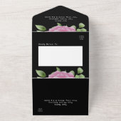 Rose noir tout en un Faire-part de mariage (Dehors)