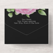 Rose noir tout en un Faire-part de mariage (Verso)