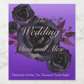 Rose noir violet Élégant Goth Étiquette de vin per (Étiquettes simples)