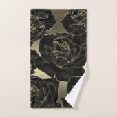 Rose noire et or élégante chic de luxe (Serviette à main)
