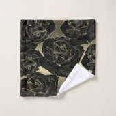 Rose noire et or élégante chic de luxe (Gant de toilette)