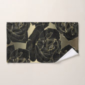 Rose noire et or élégante chic de luxe (Serviette à main)