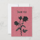 Rose noire gothique sur fond rouge rose Merci (Devant)