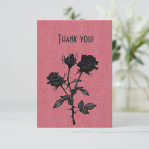 Rose noire gothique sur rose rouge Merci