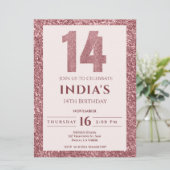 rose or 14ème anniversaire invitation (Debout devant)