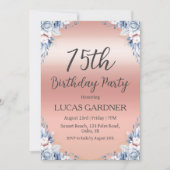 Rose or 75e anniversaire invitations (Devant)