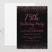Rose or 75e anniversaire invitations (Devant / Derrière)