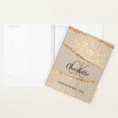 Rose or agate parties scintillant marbre  monogram (Devant avec enveloppe)