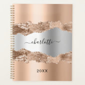 Rose or argent métal agate marbre nom 2024 (Devant)