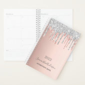 Rose or argent parties scintillant carnet de rende (Devant avec enveloppe)