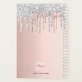Rose or argent parties scintillant carnet de rende (Dos)