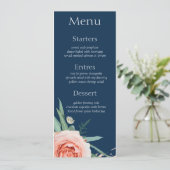 Rose or & bleu marine set 18 Carte de menu (Debout devant)