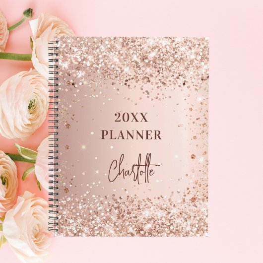 Rose or blush parties scintillant nom script glam