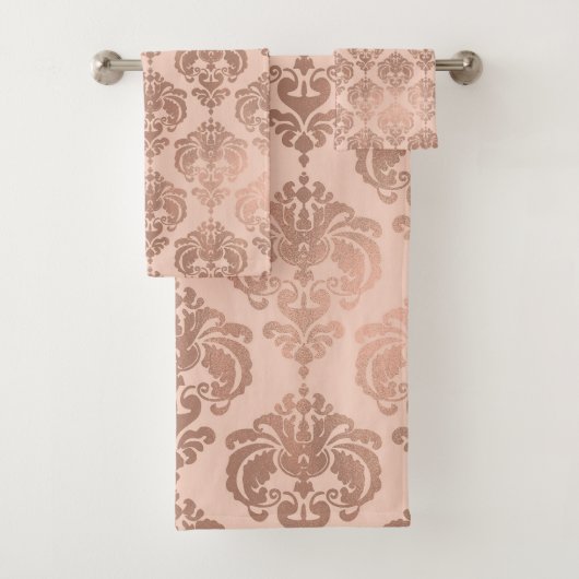 Rose Or Blush rose moderne Glam Damask (En situation)