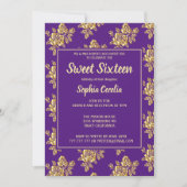 Rose or brillant Sweet 16 Invitation (Devant)