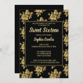 Rose or brillant Sweet 16 Invitation (Devant / Derrière)