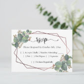 Rose or cadre géométrique eucalyptus RSVP (Debout devant)