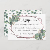 Rose or cadre géométrique eucalyptus RSVP (Devant / Derrière)