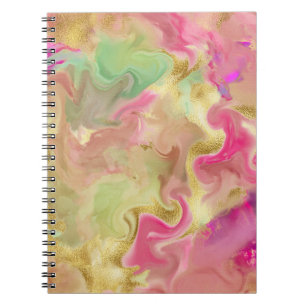 Rose, or, carnet d'encre en marbre vert