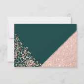 Rose or confetti cadre vert rsvp mariage (Dos)