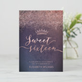 Rose or confetti ombre tiara invitation (Debout devant)
