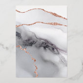 Rose Or et blanc Agate Mariage Foil Invitation (Verso)